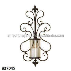 Wrought Iron One Light Wall Sconce <b>Candle</b> <b>Holder</b> - Product Image 6