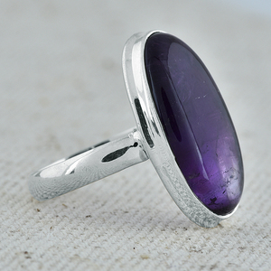 Anillo de piedras preciosas de amatista con forma ovalada de Plata de Ley 925, joyería elegante, chapado en plata clásico a la moda para boda, regalo, fiesta - Product Image 3