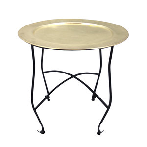 Traditional Design Lightweight Aluminum Gold /Black Moroccan <b>Table</b> for Home and Hotel Decorative Furniture <b>Table</b> - Product Image 1