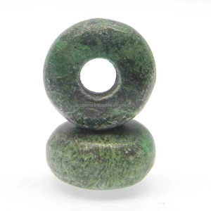 Maw-Cuentas de piedras preciosas sueltas, naturales, Sit, Smooth, agujero grande, 14x8x4,5mm, redondas - Product Image 2