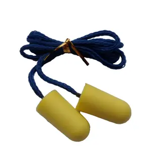 Custom Eco-Friendly Noise Reduction PU Foam Ear plugs Anti-noise Slow Rebound High Fidelity PVC Cord Earplugs For Sleeping