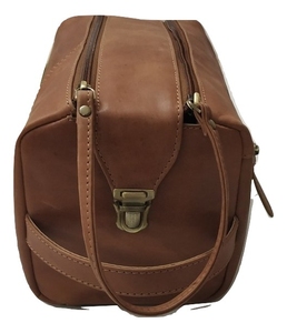 Sacs et étuis à cosmétiques en cuir véritable avec logo personnalisé pour trousse de toilette avec motif géométrique et fermeture à glissière de style tendance - Product Image 2