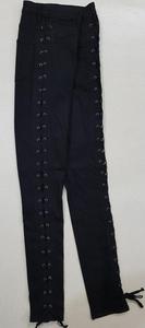 กางเกงยีนส์สีดำเอวสูงเซ็กซี่สำหรับผู้หญิง พร้อมเชือกผูกด้านข้าง ทรงสลิมฟิตแบบขาดๆ  สินค้าล็อต/ยกชุดจากบังคลาเทศ (ยกเลิกการสั่งซื้อ) - Product Image 3