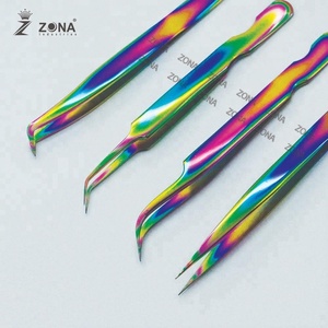 Pince à épiler professionnelle en titane poignées ergonomiques avec pointe de Volume en acier inoxydable pour l'utilisation des cils des sourcils - Product Image 3