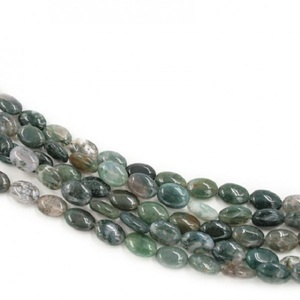 High quality moss agate Oval <b>Bead</b> Stone Necklace <b>Beads</b> <b>Crystal</b> Charms for Jewelry Making <b>Crystal</b> Women Necklace Wholesaler - Product Image 2