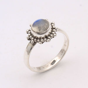 Flower <b>Labradorite</b> Gemstone Ring 925 Sterling Silver Ring Wholesale Silver Jewelry Exporter Supplier - Product Image 2