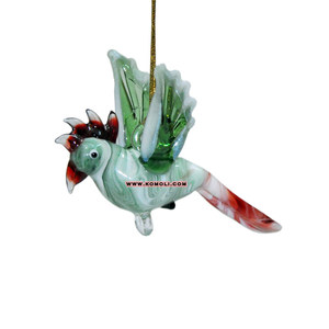 Adornos navideños de cristal de murano soplado, adornos personalizados de pájaros, venta al por mayor - Product Image 5