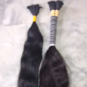 8 "hasta 40" Textura natural marrón natural Suave y suave Cabello humano rizado natural indio a granel de la India - Product Image 1