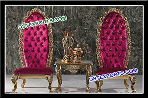 งานแต่งงานRoyal Goldenบัลลังก์ชุดเอเชียงานแต่งงานชุดเก้าอี้Royalสีขาวสูงบัลลังก์เก้าอี้ - Product Image 2