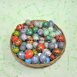 Brown Layers on White Custom Glass Easter <b>Eggs</b> Hand blown <b>decorative</b> <b>eggs</b> with unique layered patterns for seasonal home <b>decor</b> - Product Image 5