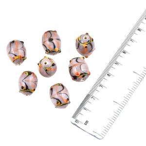 แก้วสีม่วงแบบแอฟริกันลูกปัดแก้วรูปทรงกระบอกหลวม (แพ็ค12ชิ้น) - Product Image 1