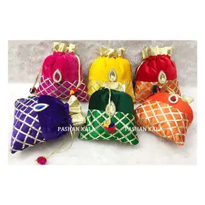 Hecho a mano mujer hermosa Potli bolsas para la boda - Product Image 1