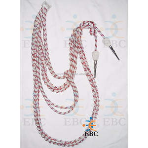 2025 Uniforme Aiguillette Cable de alambre dorado Fourragere Lanyard Wire Ceremonial Aiguillette con dos etiquetas de puntas de latón chapadas en oro - Product Image 2