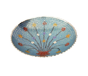 Cuenco decorativo de latón plateado hecho a mano, con diseños en relieve, fabricante al por mayor, regalo de Metal y artesanías - Product Image 3