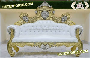 Canapé deux places exclusif de style bateau pour mariage Canapé Maharaja Rajawada au design royal pour décorations de scène - Product Image 2