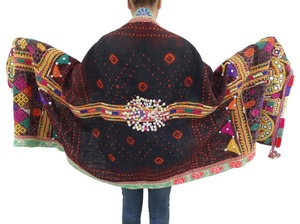Châle bohème vintage brodé à la main, couverture banjara en laine, vente en gros, 1 pièce - Product Image 6