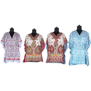 Venta al por mayor vestido de la señora de las mujeres de moda impreso cuello en V Dashiki kaftan corto múltiples colores sin mangas con largo Maxi - Product Image 1