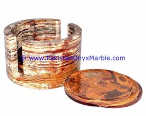 Juegos de posavasos de ónix Decoración de piedra de varios estilos marrón para el hogar Tallado y pulido para regalos Proveedor mayorista - Product Image 3