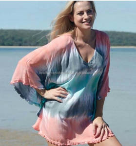 ชุดเดรสผ้าเรยอนสำหรับ2023คอลเลคชั่นข้างชายหาดผ้าเรยอนมัดย้อมทรงสั้นสำหรับผู้หญิงชุดฤดูร้อน - Product Image 1