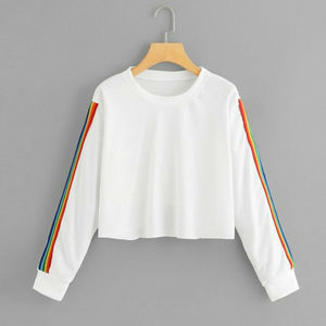 Custom Plain Women Streetwear Track Suit <b>Cropped</b> <b>Top</b> Hoodie New Design Your Own 100% Polyester Sublimated Custom Hoodies2025 - Product Image 3