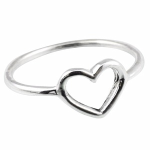 Bagues en argent blanc en forme de cœur, en argent Sterling 925, vente en gros - Product Image 1