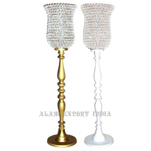 Centre de table de mariage de qualité supérieure Centre de table décoratif en cristal votif Long centre de table en métal pour prix de gros - Product Image 3