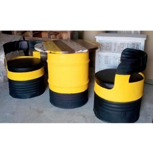 Silla de tambor de hierro y cuero, el mejor precio - Product Image 3