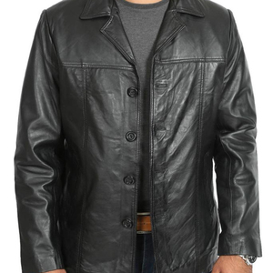 ที่กำหนดเองสุภาพบุรุษสีน้ำตาลหนังแกะแท้แจ็คเก็ตสำหรับผู้ชาย - Product Image 1