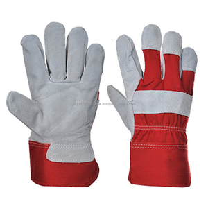Guantes de seguridad de dedo completo para trabajo pesado unisex, guantes de cuero personalizados, muñeca ajustable para trabajo industrial para adultos - Product Image 2