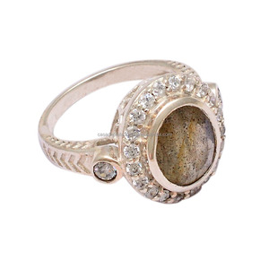 925อัญมณีลาบราดอไรต์สีเทารูปไข่แหวนดีไซเนอร์เงินสเตอร์ลิงแหวนที่ดีที่สุดแหวนแฟชั่นสำหรับผู้หญิงใช้ได้ทั้งชายและหญิง - Product Image 1