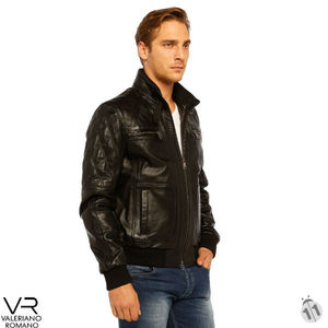 Valeriano Romano BIKER MOTO RACER Chaqueta de cuero Premium para entusiastas de los corredores-Prendas - Product Image 4