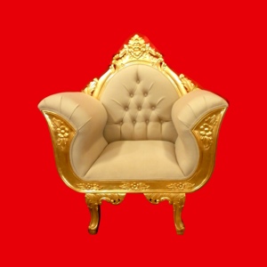 Chaise de mariage classique en acajou, meuble de couleur or, mobilier indonésien, pour mariage - Product Image 2