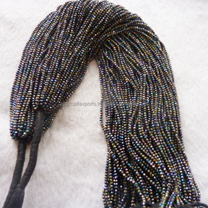 Perles de spinelle noires à facettes coupées, café enduit bleu enduit vert enduit pour la fabrication de bijoux collier - Product Image 5