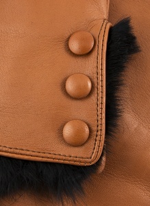 Guantes de cuero de Invierno para mujer con puños de piel Clásica Pantalla táctil de piel de cordero Compatible Elegante y cálido - Product Image 3