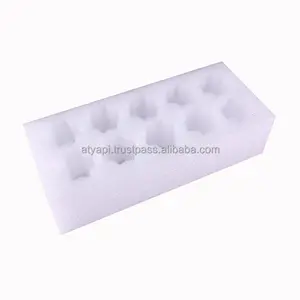 Caja de embalaje de espuma epe troquelada, caja de embalaje de plástico blanco, soporte para huevos