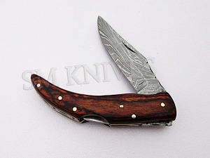 Cuchillo de bolsillo plegable de Damasco, 4 pulgadas (cerrado), hecho a mano, smf19 - Product Image 6