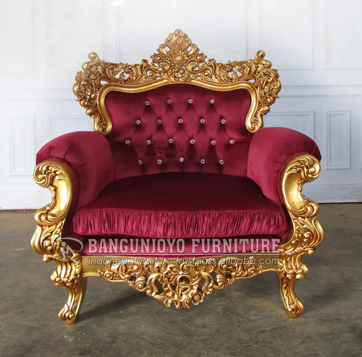 Poltronas Louis Poltrona Barroco rococó Francês Ornamentado Antigo Do Vintage