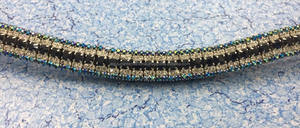 สายคาดศีรษะหนังแท้สีดำน้ำเงิน AB ห้าแถว อุปกรณ์ขี่ม้าคุณภาพสูงเพื่อการสวมใส่ที่มีสไตล์และสบาย - Product Image 5