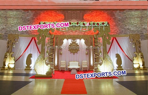Diseño imperial Ceremonia DE BODA Mandap Grand Mandap para matrimonio hindú Mariposa dorada Boda Mandap Fabricante EE. UU. - Product Image 5