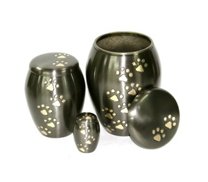 Diseño indio BTC hizo pata impresión latón cremación urna para mascotas colorido mate Metal mascota urna para cenizas - Product Image 4