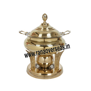 Recipiente para Calentar Comida de Latón Tradicional de Alta Calidad, Chapado en Oro, para Uso en Servicios de Catering, Capacidades de 4/6/8 Litros - Product Image 2