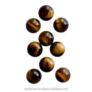 Adorable cabochon en œil de tigre rond naturel calibré pierres précieuses jaunes en vrac fabricant indien Stock disponible - Product Image 2