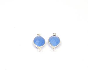 Fornituras de Calcedonia Azul, Forma Marquesa de 9x15mm, Baño de Oro de 18K, Engaste Individual Facetado Hecho a Mano para Joyería - Product Image 4