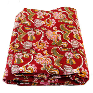 Hot Selling Sanganeri Block Print Cotton Fabric Quality Handmade Floral Red Indian <b>Women's</b> Dress Bag Soft Craft Making Material - Product Image 4