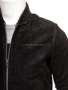 Personalizado de cuero genuino de gamuza negro MA-1 vuelo Bomber Chaqueta Hombre - Product Image 4