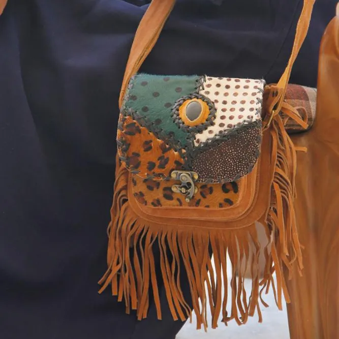 Animal Fur Multi Uses Leather Handbag Suede Leather Fringe Shoulder Bag Tassel Candy Multi Color Bags