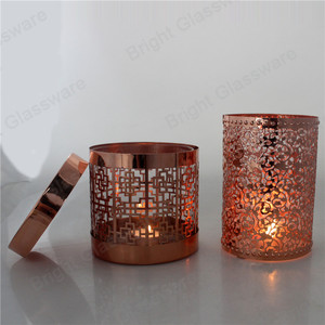 Farol Decorativo Cilíndrico de Metal Negro y Latón Antiguo <span class=keywords><strong>con</strong></span> Frasco de Vidrio - Product Image 3