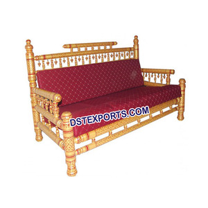 Sankheda-sofá de boda rojo tradicional, dos plazas, artesanía tradicional - Product Image 1