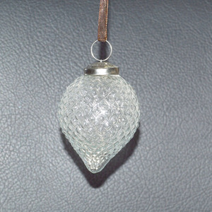 VIXM-14132 pomme de pin suspendus ornement boule de verre clair arbre de noël décoratif festif usage domestique décor de fête fait mousse matériel - Product Image 1