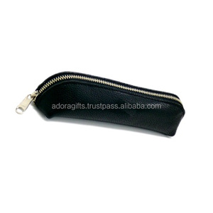 Bolsa de cuero negro para bolígrafo y lápices Organizador elegante para instrumentos de escritura - Product Image 1